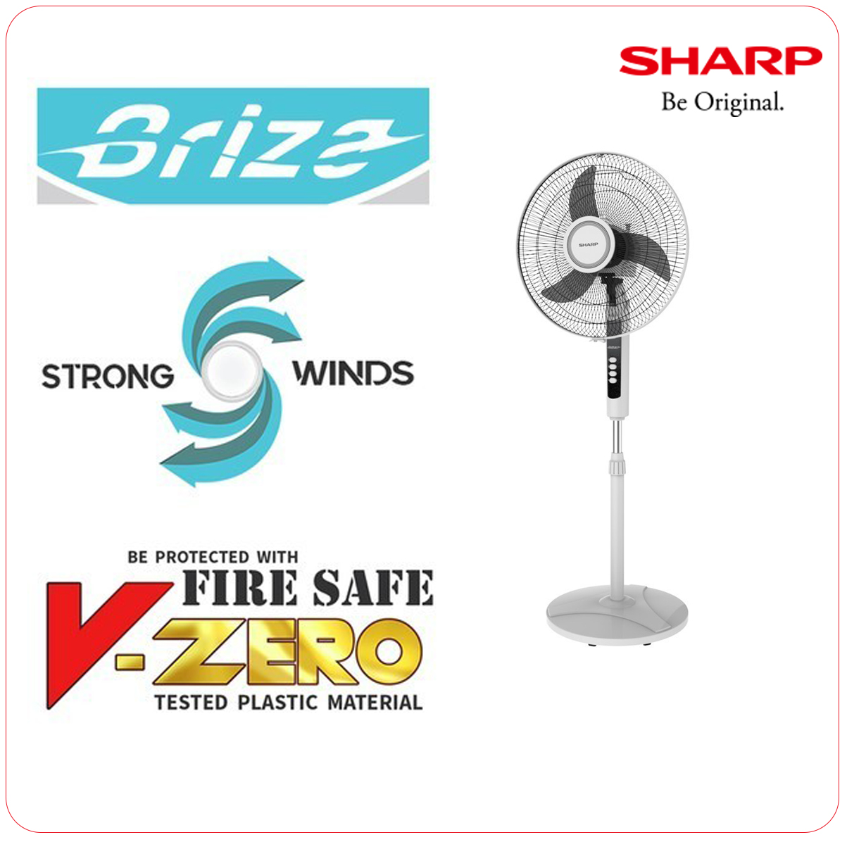 SHARP PJ-S161M 2in1 Convertible Into Table/Desk Fan / 16" Fan Blade Stand Fan / Electric Stand Fan