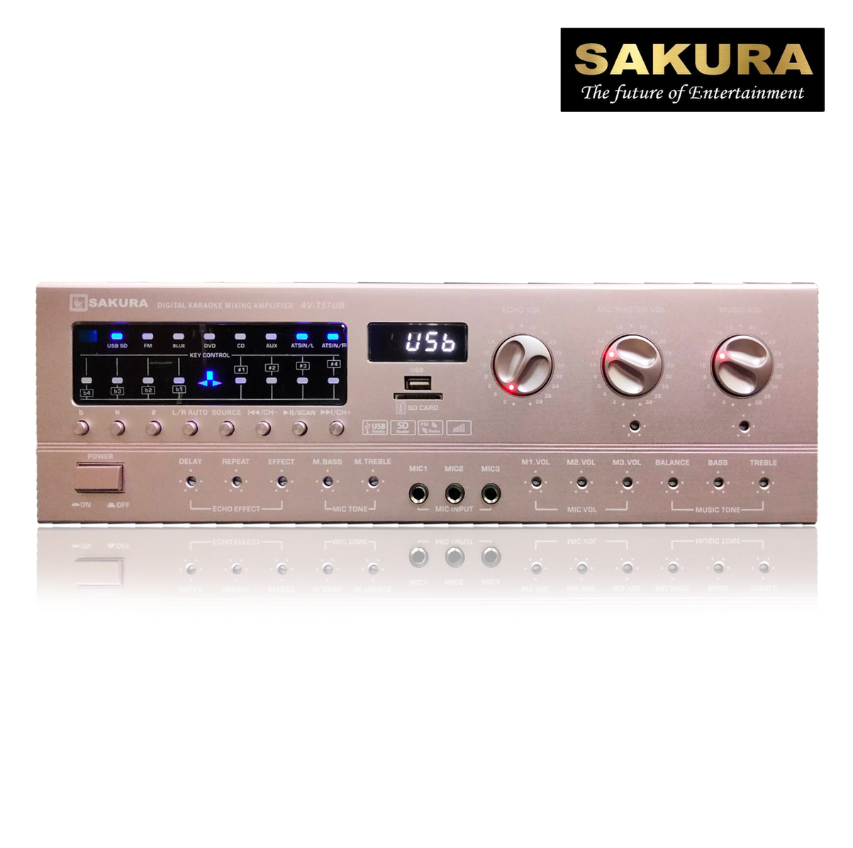 Sakura AV757UB Amplifier/1750W x2 / USB Karaoke Amplifier / Sakura Amplifier