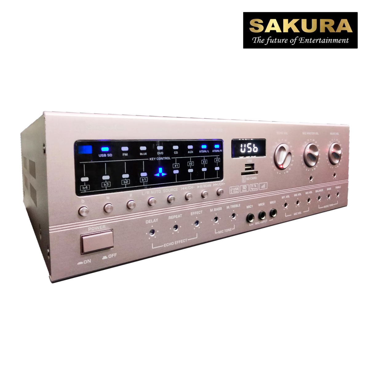 Sakura AV757UB Amplifier/1750W x2 / USB Karaoke Amplifier / Sakura Amplifier
