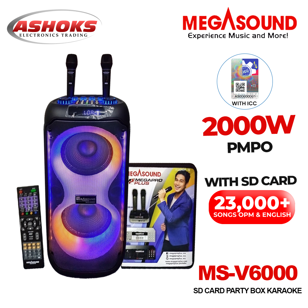 Megasound MSV6000 / High performance Compact System / over 23000+ songs / Party Box Karaoke / MSV600