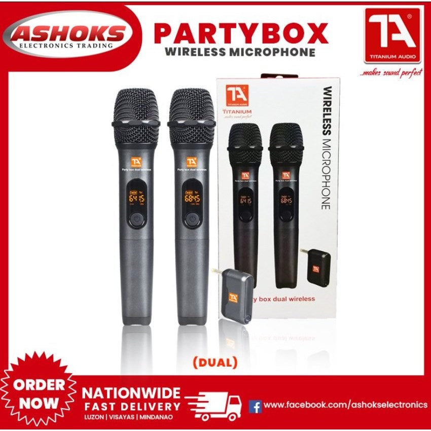 Titanium Audio Party Box Wireless Microphone Series / Rechargeable UHF Wireless Receiver
