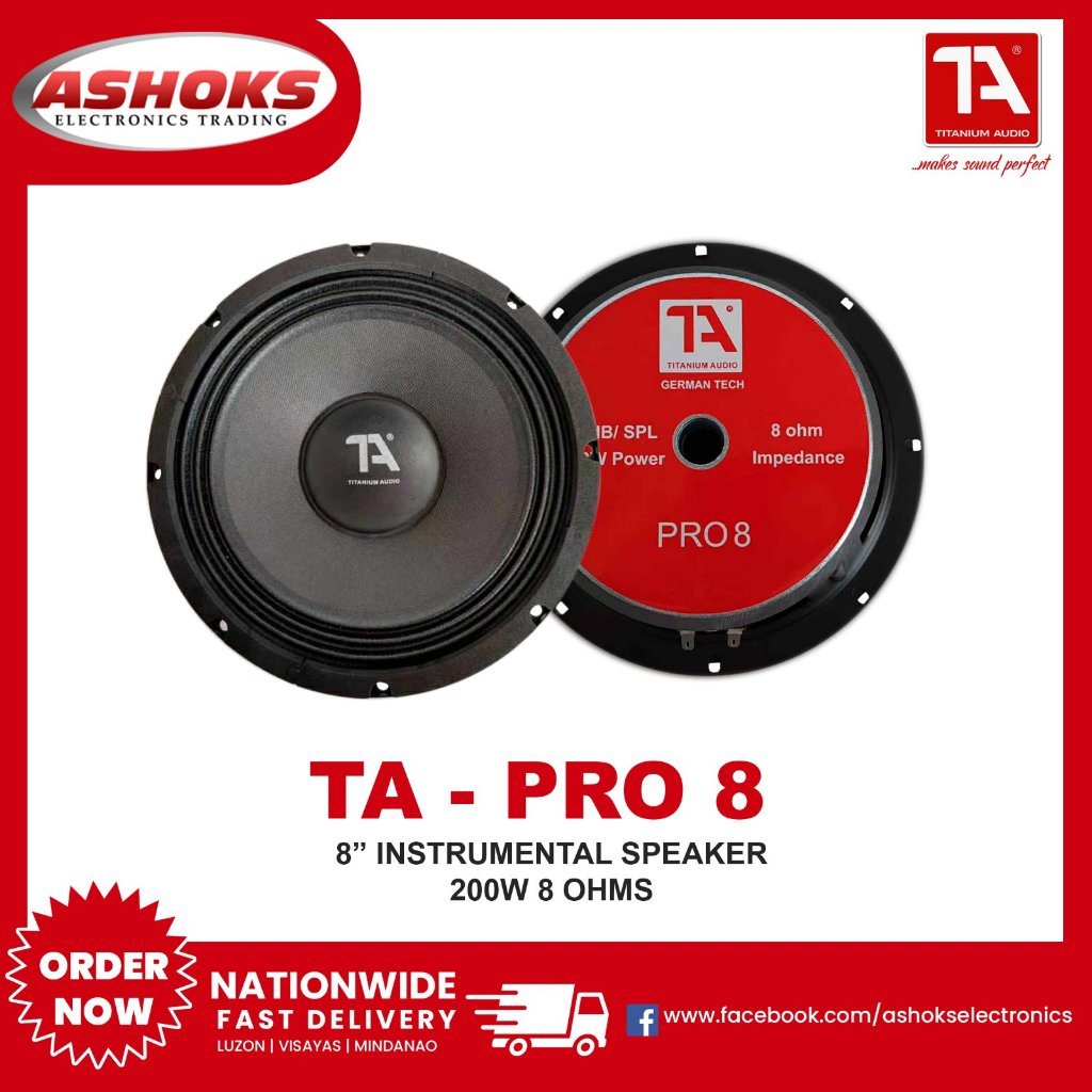 Titanium Audio Pro 8 Speaker / 8inch Instrumental Speaker / 200W / Woofer Speaker / Titanium Audio