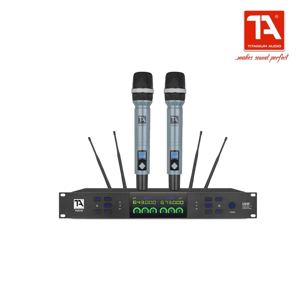 Titanium Audio Hybrid Microphone/Professional Wireless Microphone/Dual UHF Rechargeable Wireless