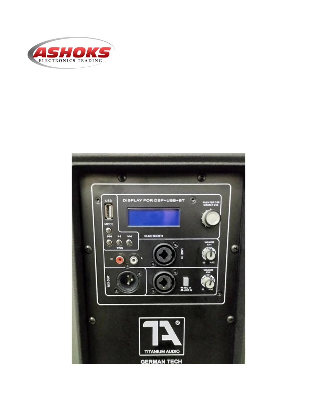 Titanium Audio Bullet12A / 1200W / Active Speaker / 12 inch /Bluetooth/LCD Display/1pc. per Order -