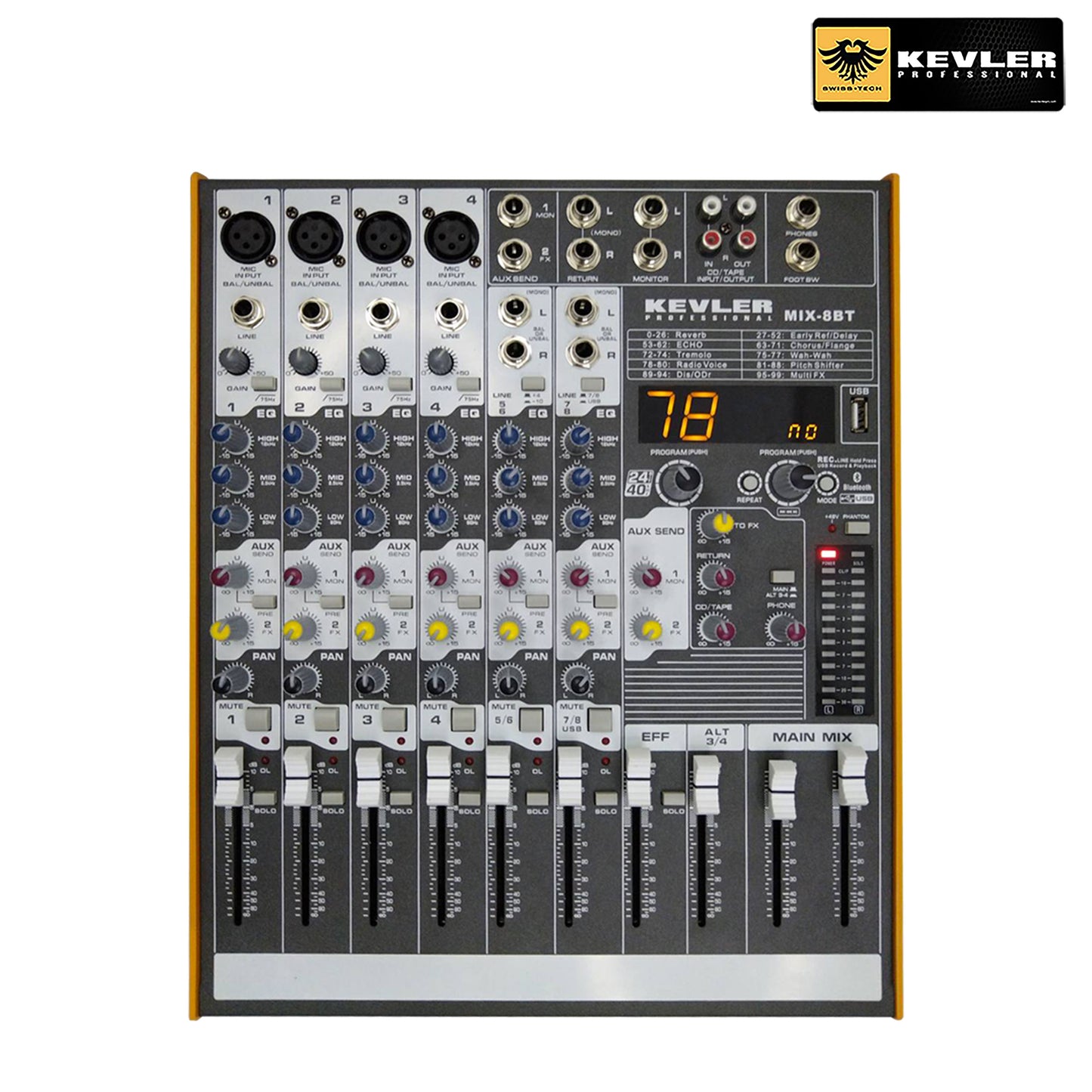 MIX-8BT Professional Mixer with 8 Channel