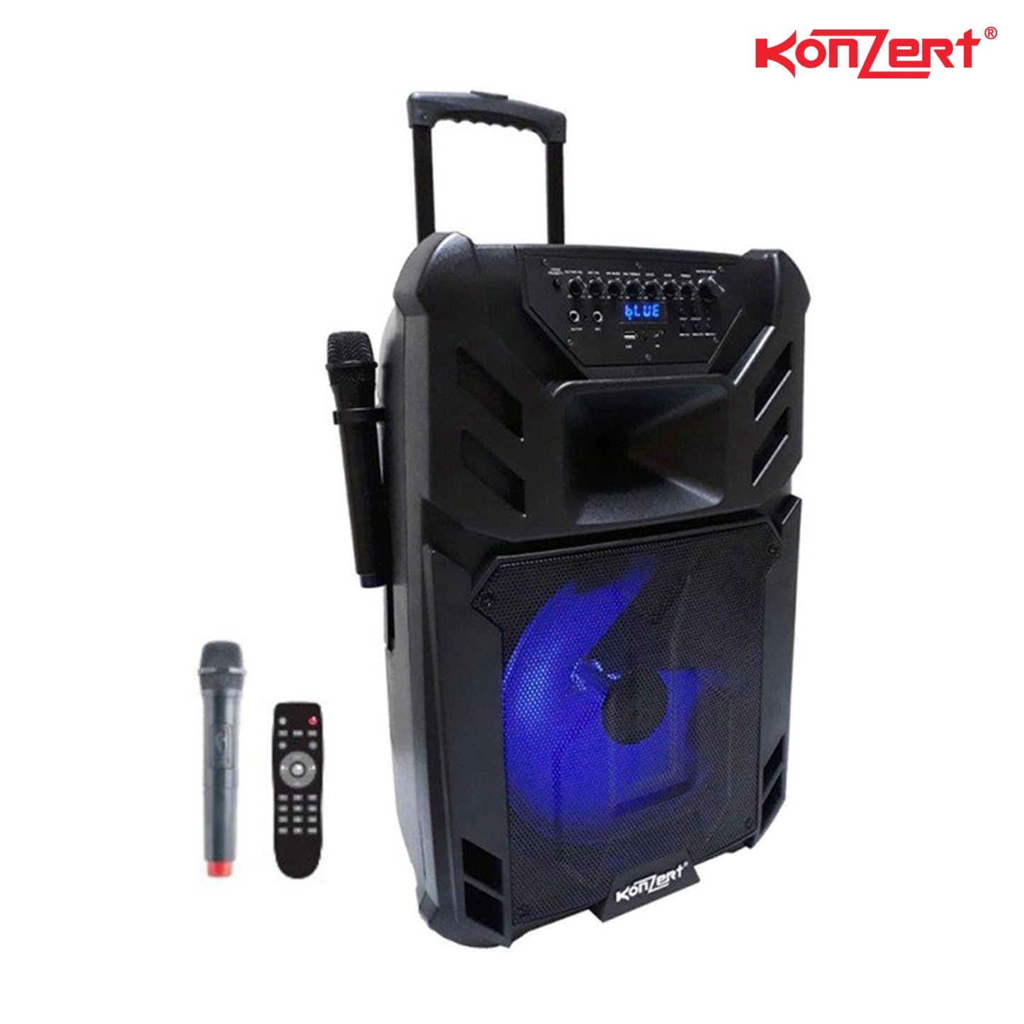 Konzert PA 15 500W Portable Trolley Speaker / With 2 Wireless Microphone / Active Speaker