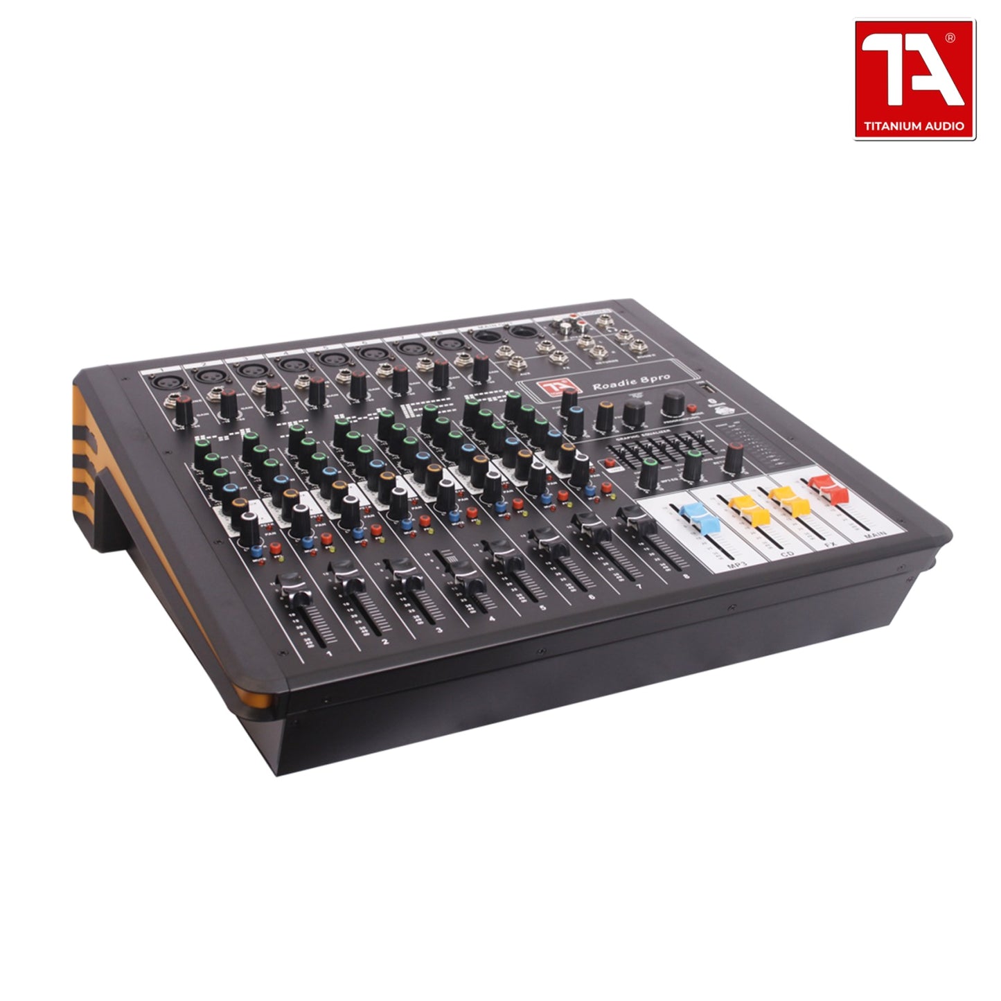 Titanium Audio Roadie 8Pro Curve 8 Channel Powered Mixer 32BIT EFFECTS