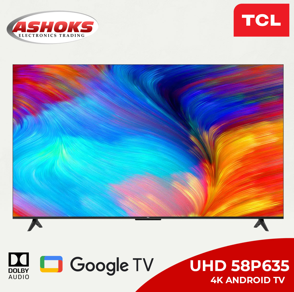 TCL 58P635 Google TV / HDR 10 / 4K HDR TV / Smart Android TV / free Wa –  ashoks electronics trading