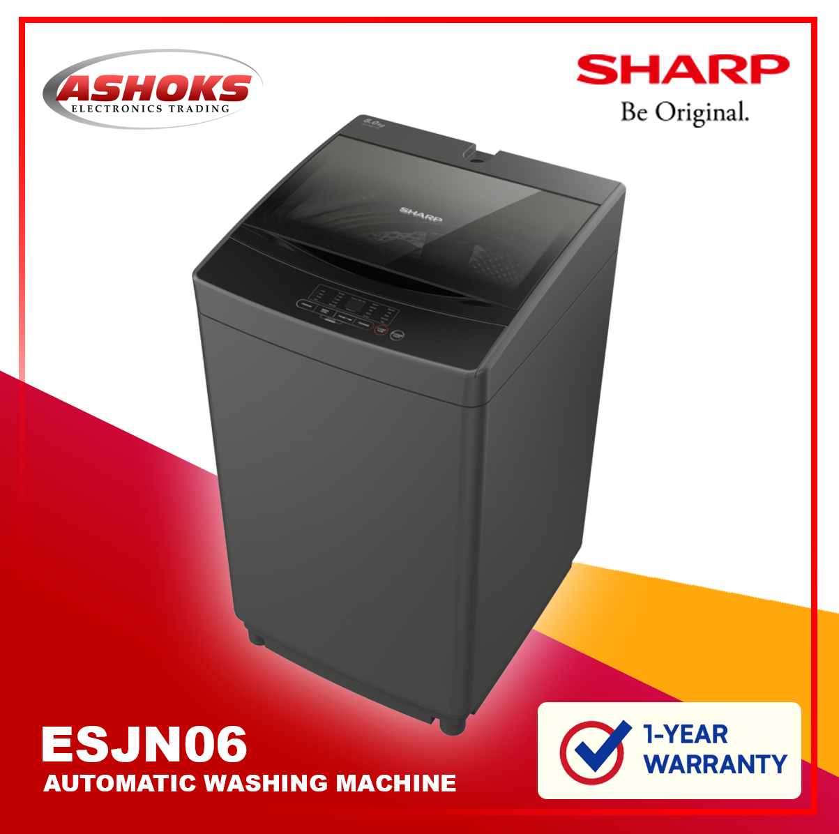 Sharp ES JN06A9(GY) Fully Auto Washing Machine / 6kg Top Load 