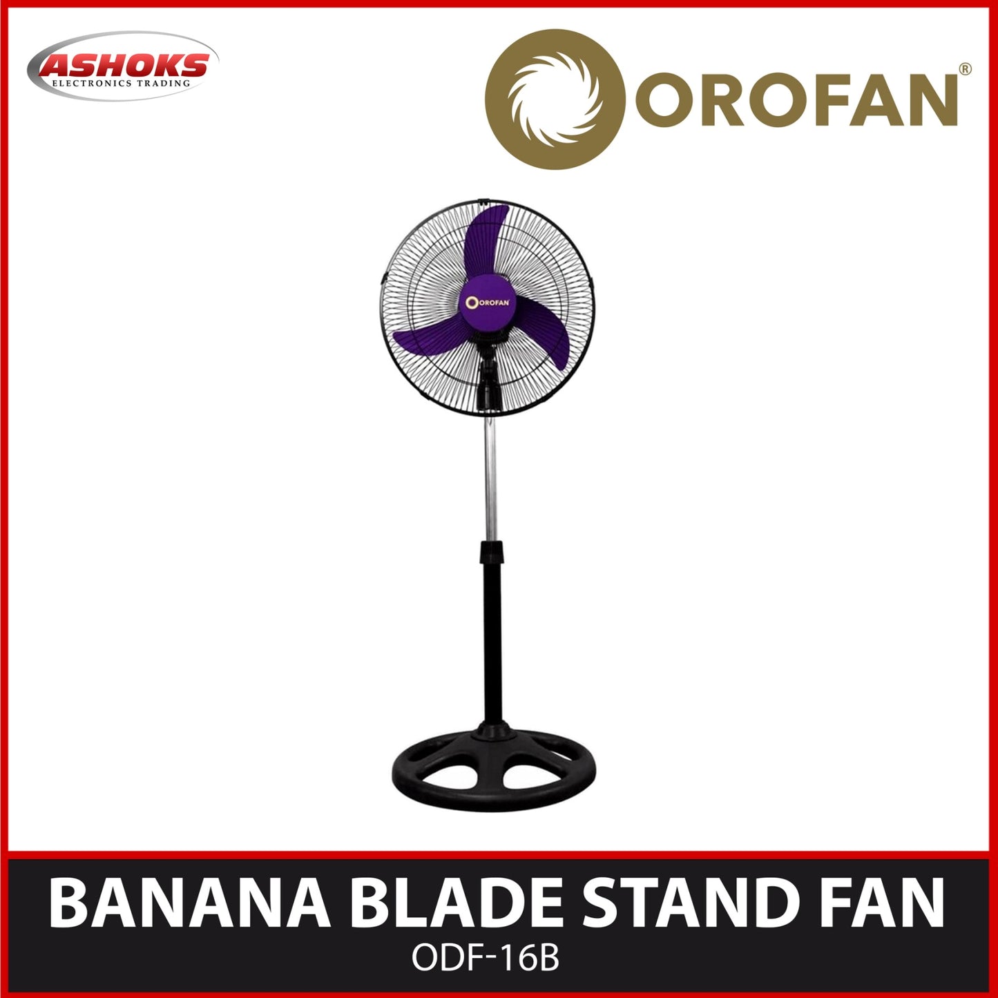 16 inch Stand Fan / OROFAN Stand Fan ODF 16B Banana Blade