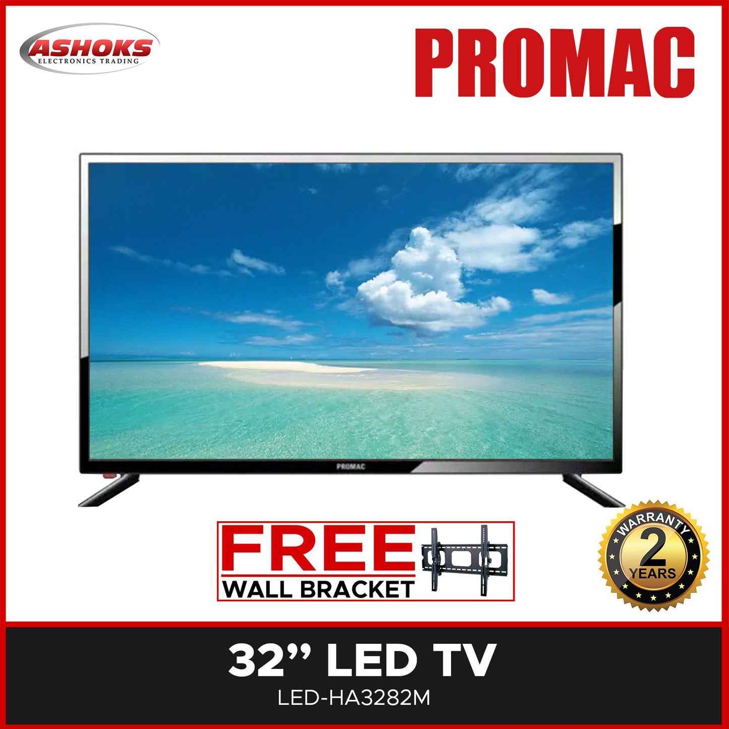 Promac 32 inch Led TV / 32 inch  BASIC LED TV / Promac H3231M 32 inch TV with free bracket / 32 inch led Tv / Promac Tv / Promac / Led tv
