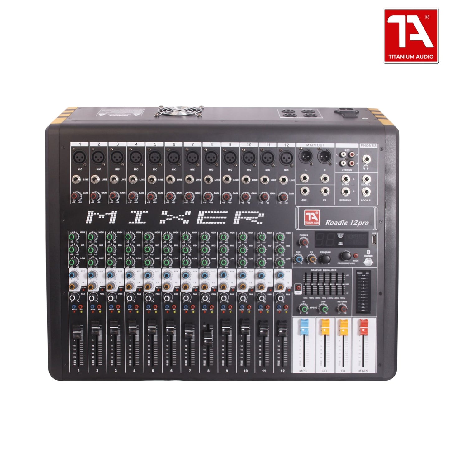 Titanium Audio Roadie 12Pro Curve 12 Channel Powered Mixer / Powered Mixer / with Bluetooth 32BIT EFFECTS