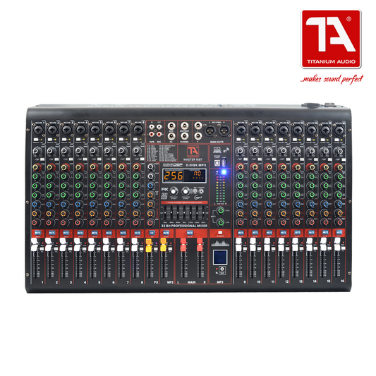 Titanium Audio Master 16BT Mixer / Professional 16inch Mixer / USB, Aux, Bluetooth, input / TA Master 16BT