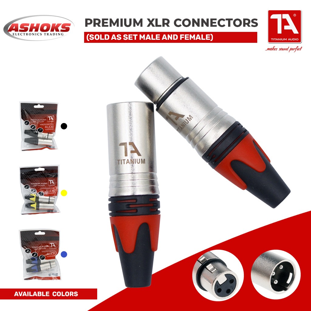 Titanium Audio XLR Connectors Sets / Premium Connectors / Female and Male / Professional Audio Accessories