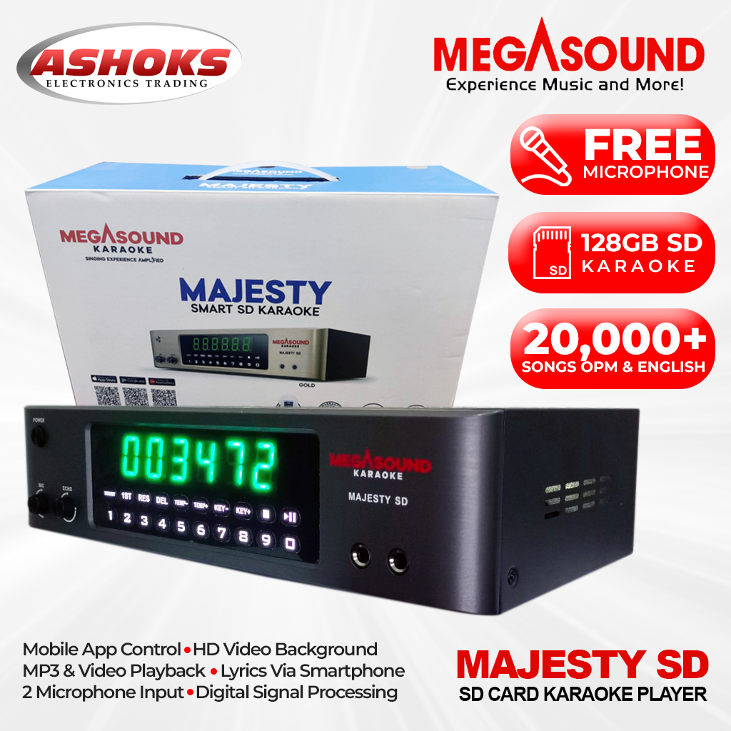 Megasound MS Majesty Karaoke Player / 128Gb / 20,000+ built-in English, OPM / with Wired Mic