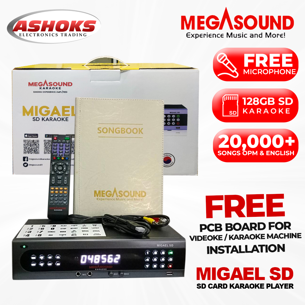 Megasound MS Migael / SD karaoke Player / 128Gb / 20000+ Built-in OPM and English Songs / with Wired Mic