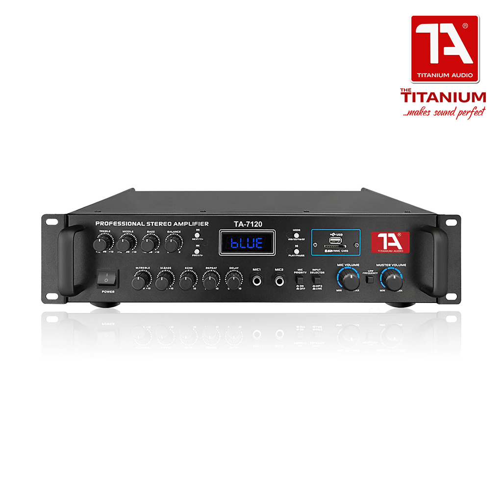 Titanium Audio 7120 Amplifier / 1500W / Bluetooth, USB, SD Card / Karaoke Amplifier