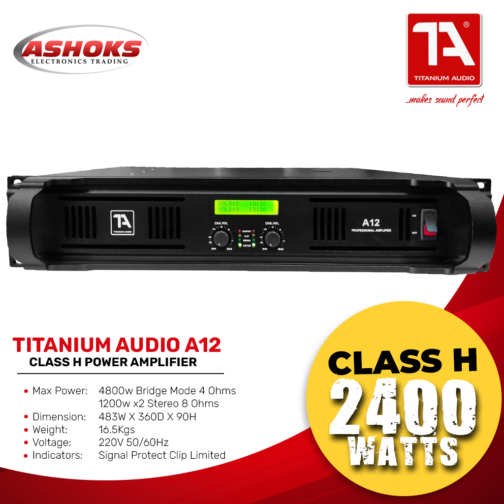 Titanium Audio A12 Professional Amplifier / Class H Power Amplifier / A series / Titanium Audio / Karaoke Amplifier