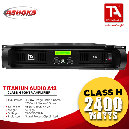Titanium Audio A12 Professional Amplifier / Class H Power Amplifier / A series / Titanium Audio / Karaoke Amplifier