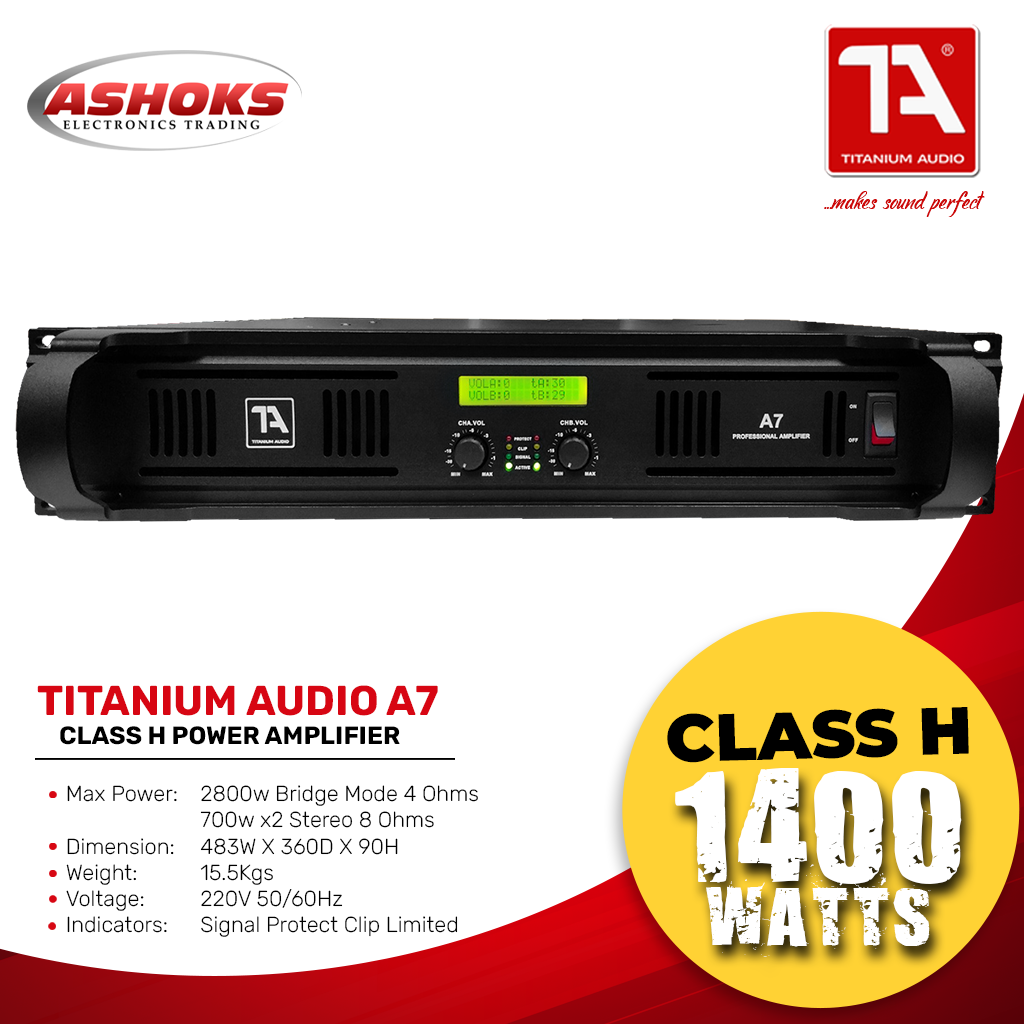 Titanium Audio A7 Professional Amplifier / Class H Power Amplifier / A series / Titanium Audio / Karaoke Amplifier