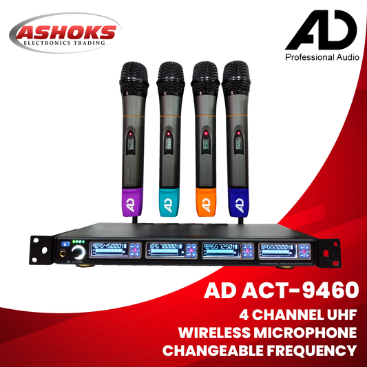 AD ACT 9460 / 4 Wireless Microphone / Professional Wireless Microphone System/ UHF 650MHz  / 200CH / AD