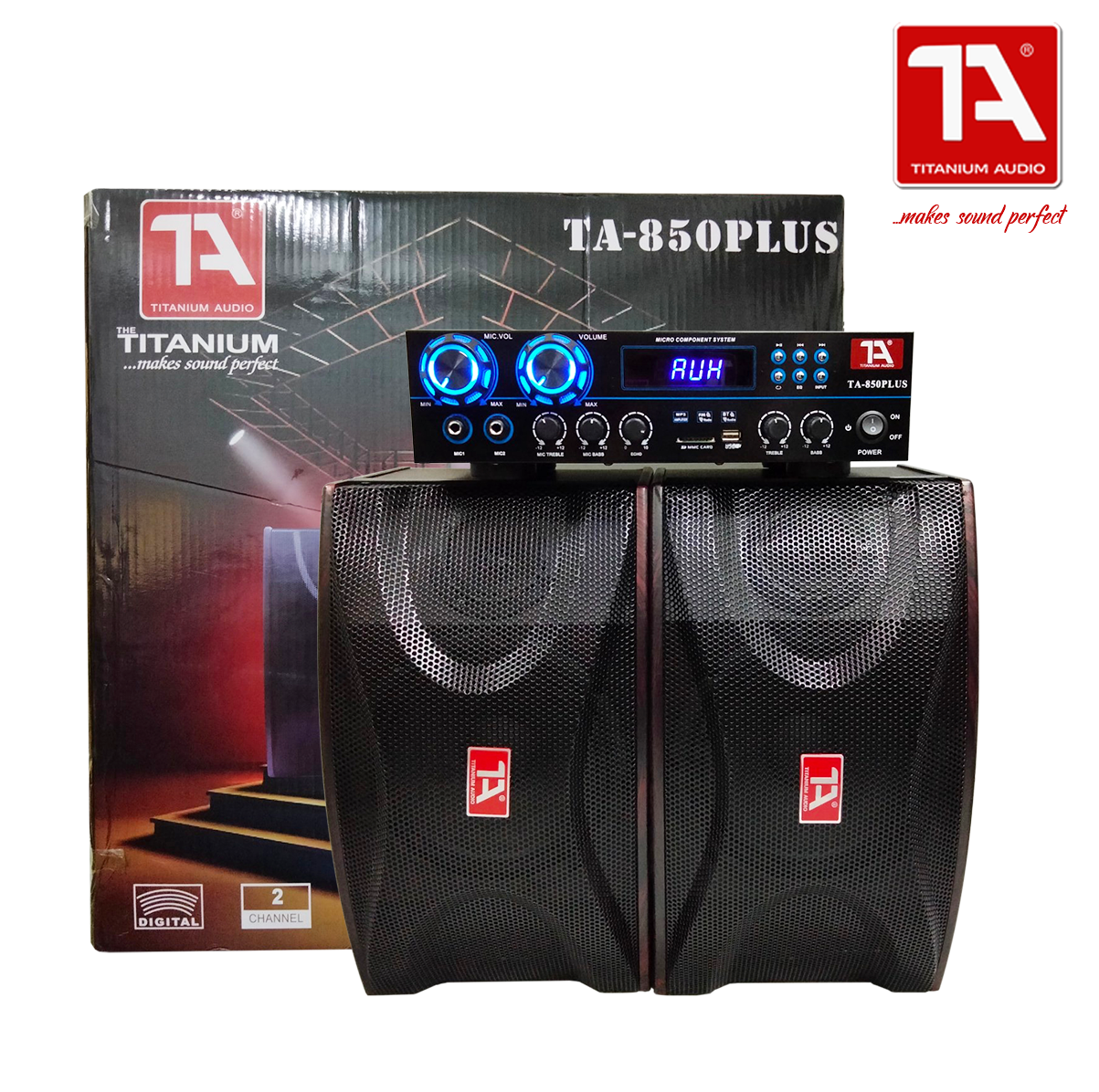 Titanium Audio 850 Plus XL Component System / 2 way Speaker 8 inch woofer / USB,FM,BT / TA 850 Plus