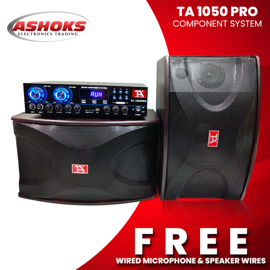 Titanium Audio 1050 Pro Component System / 2 Way Speaker / 10 inch Woofer / USB, FM, BT /TA 1050 Pro