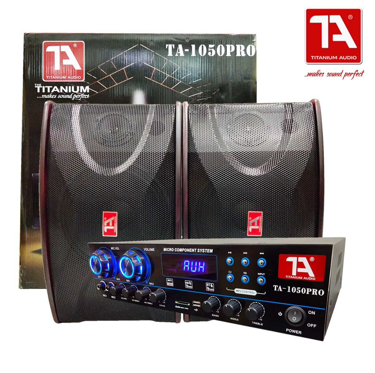 Titanium Audio 1050 Pro Component System / 2 Way Speaker / 10 inch Woofer / USB, FM, BT /TA 1050 Pro