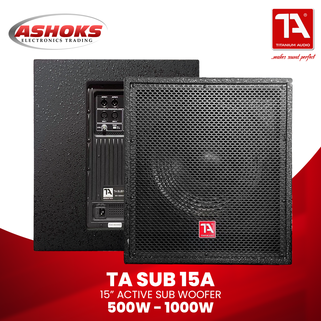 Titanium Audio SUB15A / Peak power 1000W / RMS 500W  / Karaoke Active Subwoofer Speaker / Karaoke Speaker / TA SUB15A