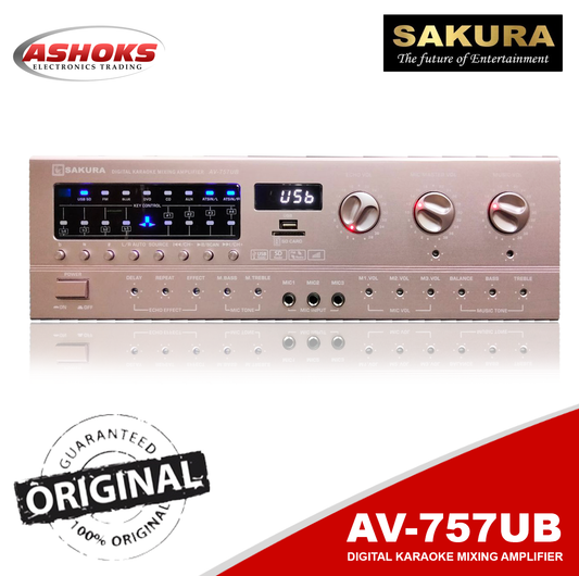 Sakura AV757UB Amplifier/1750W x2 / USB Karaoke Amplifier / Sakura Amplifier