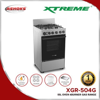 Xtreme XGR-504G Gas Range / 4 Burner 55L Oven 50cm