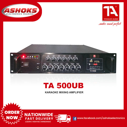 Titanium Audio 500UB Amplifier / 500W / 3 channel line input / Digital Screen Display / Karaoke -