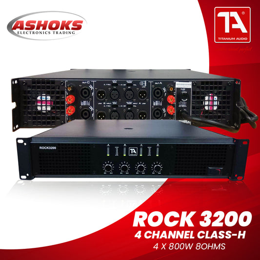 Titanium Audio - Rock 3200 Amplifier - TA Amplifier  - Class H Power Amplifier - 4 Channel Class H /