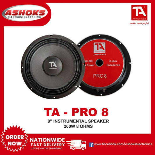 Titanium Audio Pro 8 Speaker / 8inch Instrumental Speaker / 200W / Woofer Speaker / Titanium Audio