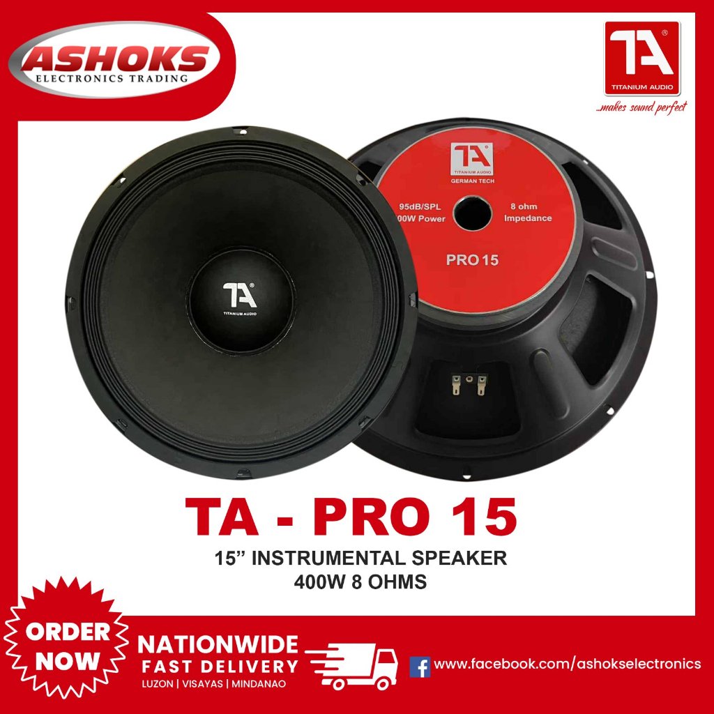 Titanium Audio Pro 15 / 15 inch Instrumental Speaker / 400w / Woofer Speaker / Titanium Audio
