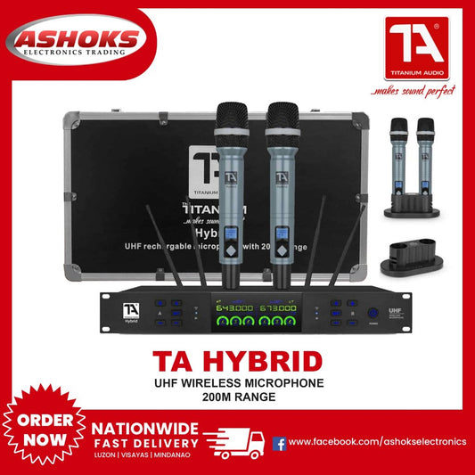 Titanium Audio Hybrid Microphone/Professional Wireless Microphone/Dual UHF Rechargeable Wireless