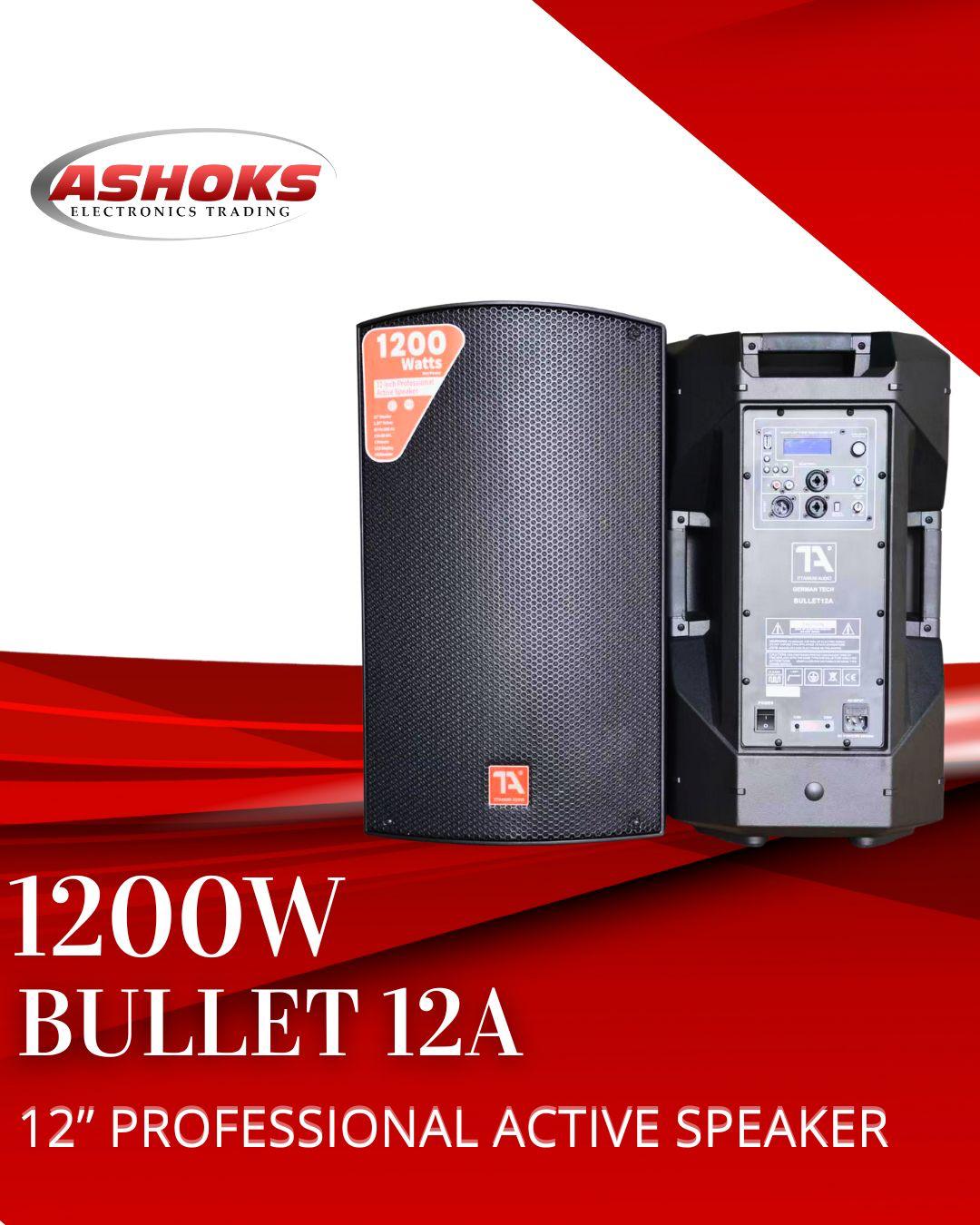 Titanium Audio Bullet12A / 1200W / Active Speaker / 12 inch /Bluetooth/LCD Display/1pc. per Order -