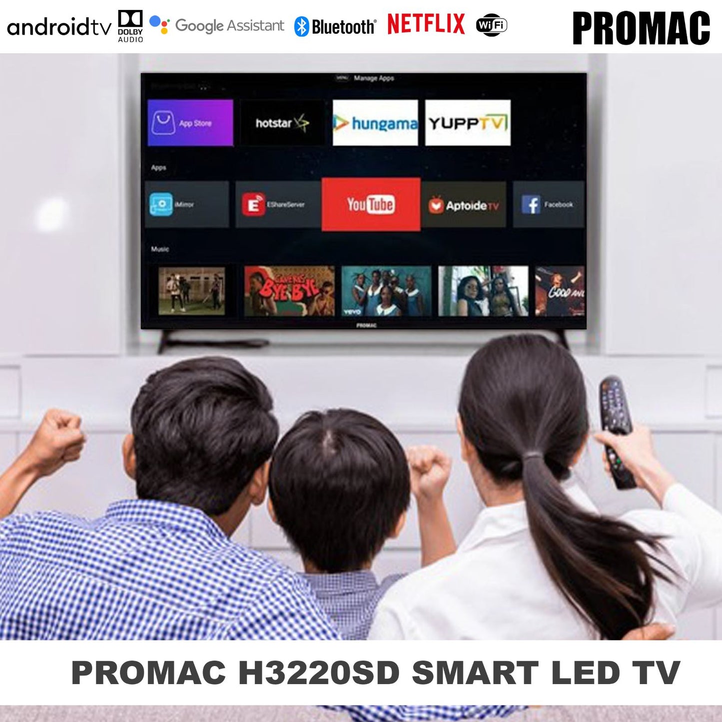 Promac LED-H3220SD Smart Android LED TV / Promac Smart LED TV / 32 inch Smart TV
