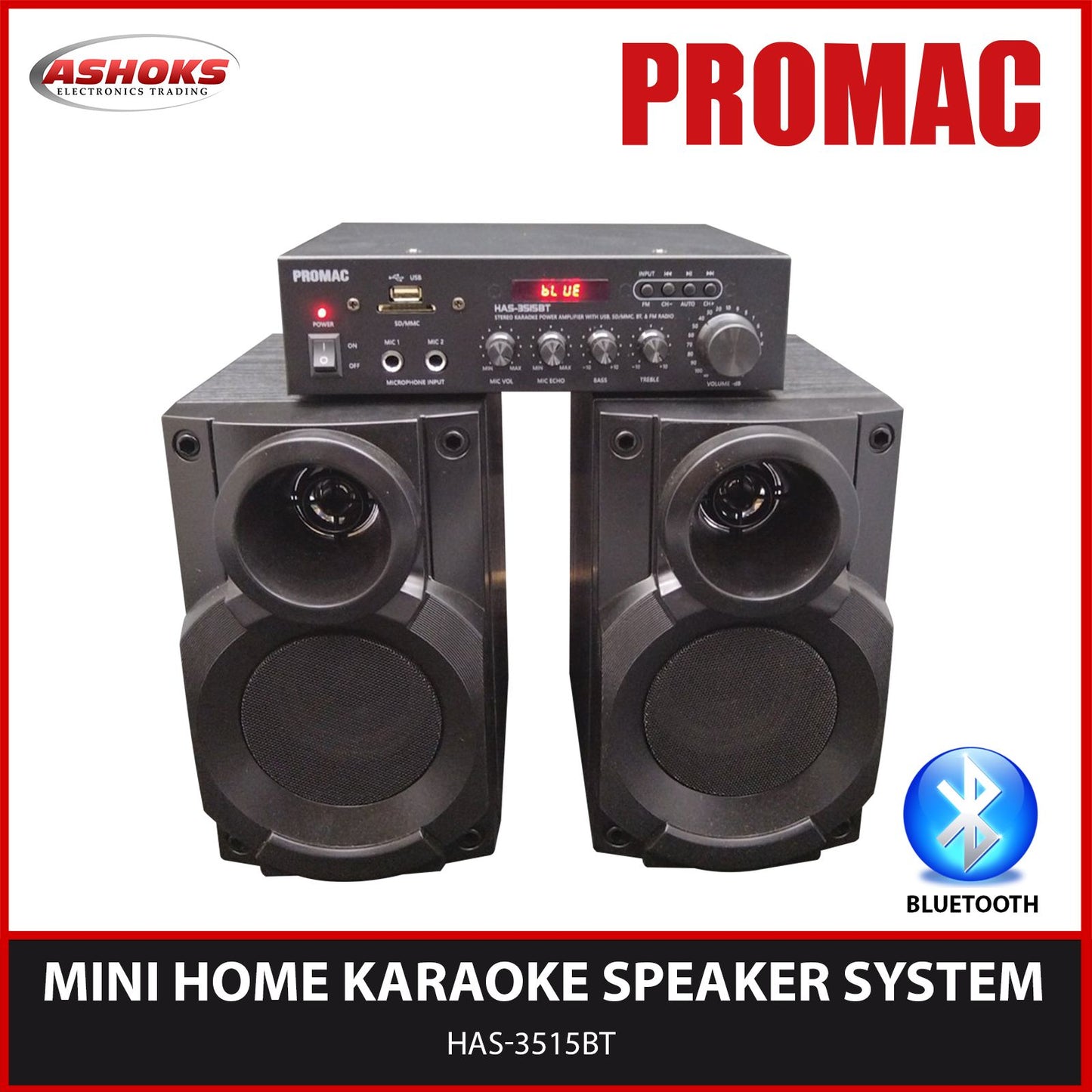 mini Bluetooth speaker / Promac Has 3515BT  Karaoke Speaker / karaoke set with amplifier