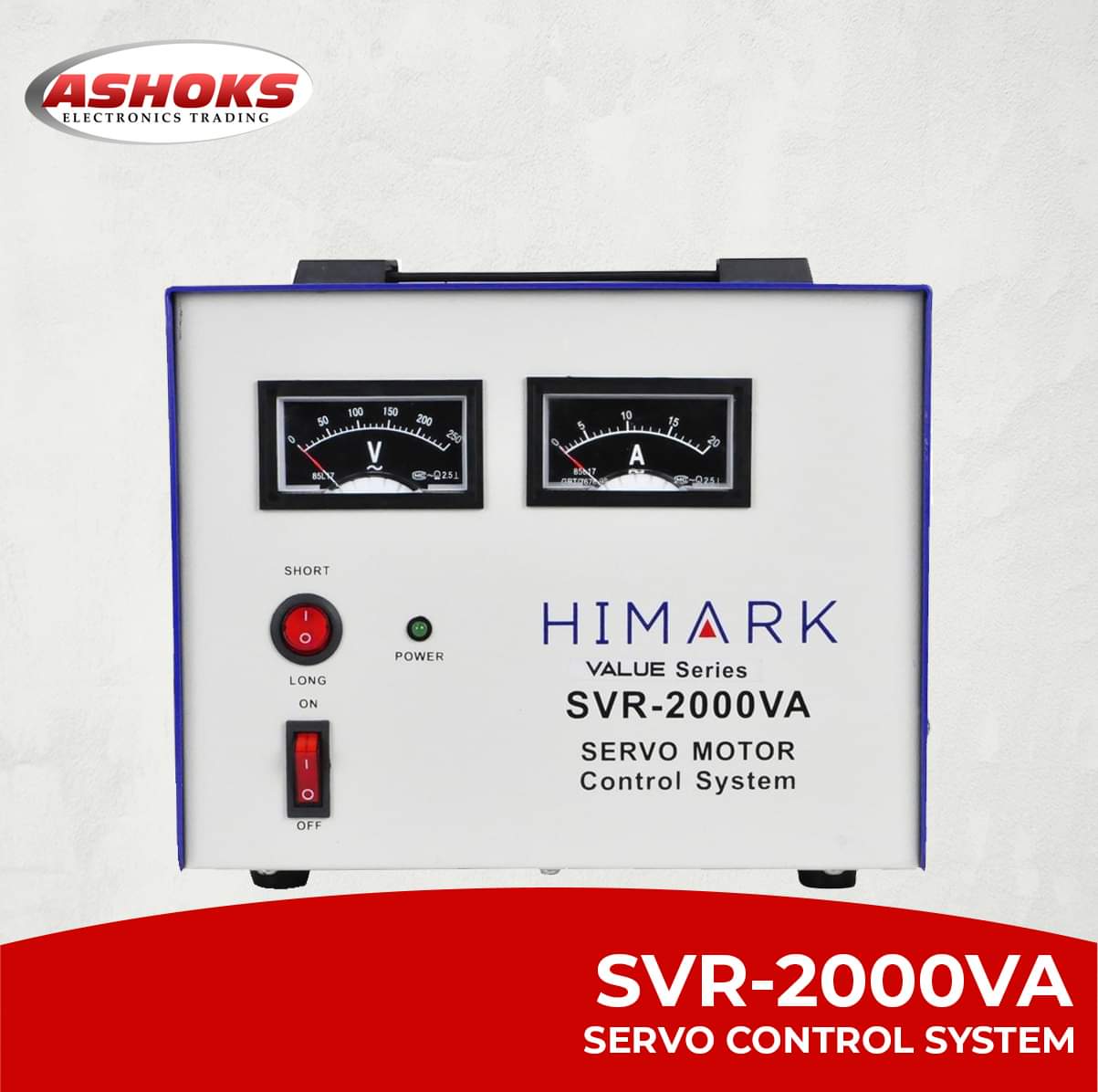 Himark SVR 2000VA AVR 2000W Servo Motor type Automatic Voltage Regulator