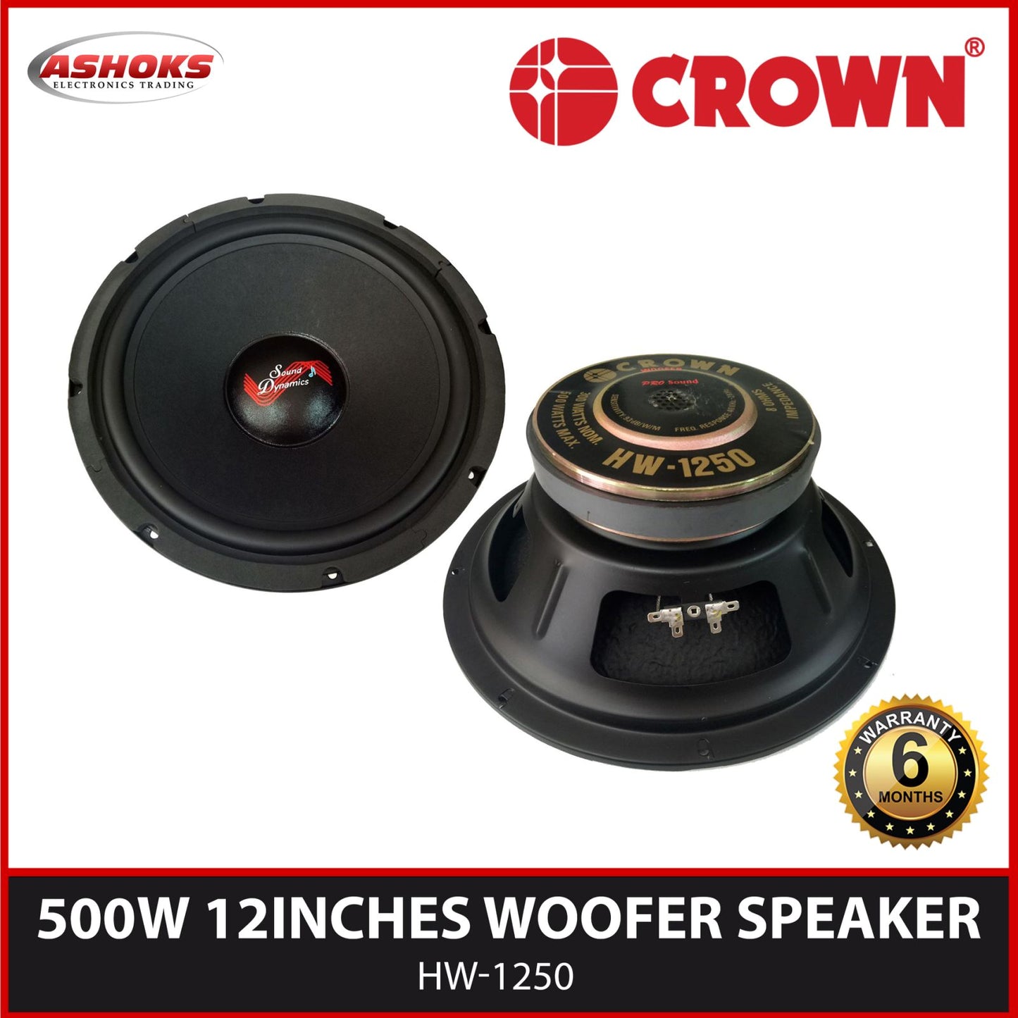 Crown HW 1250 12 inch Speaker Woofer 500 watts