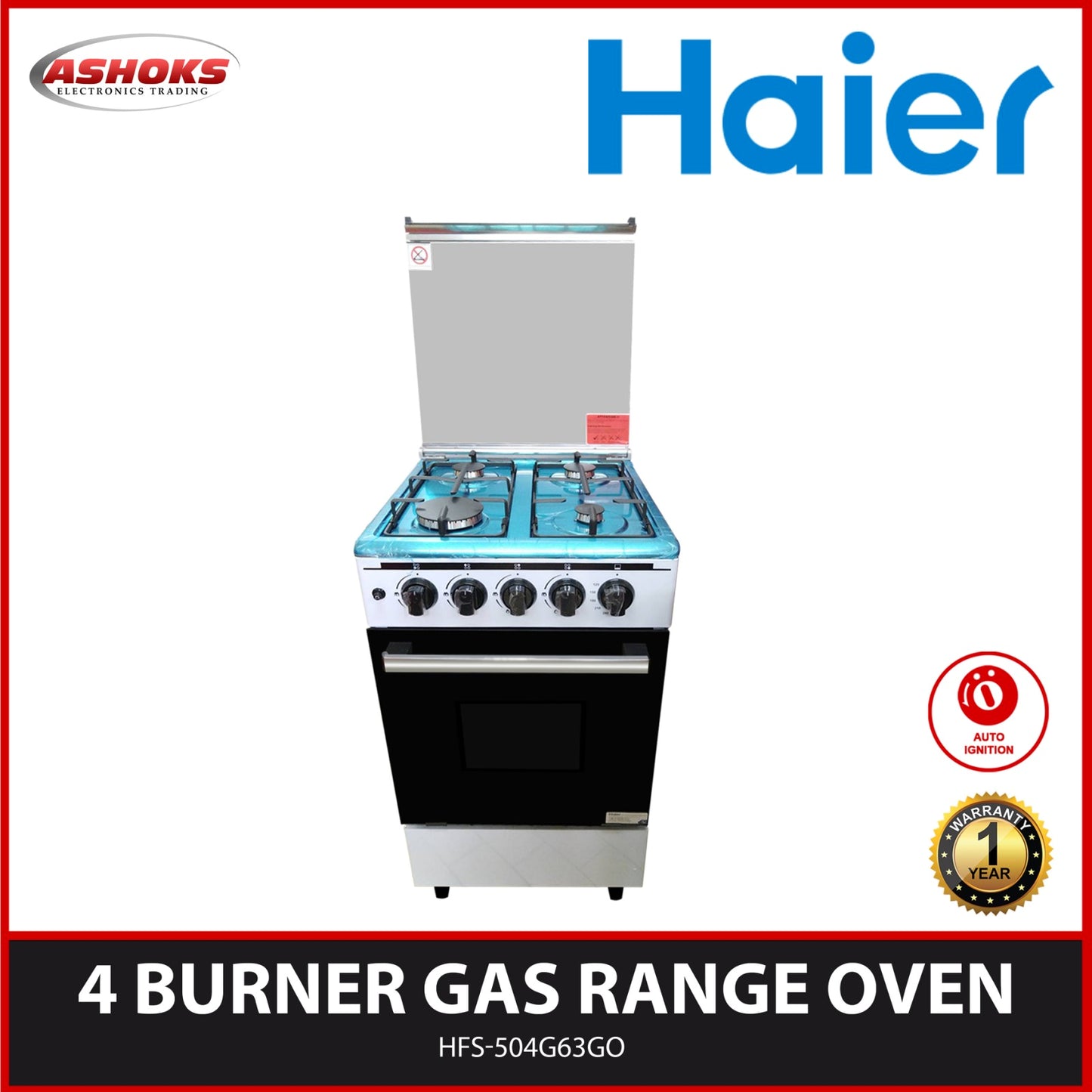 HFS-504G60GO Gas Range / 4 Gas Burners / Lower Oven Burner(3.0kW)