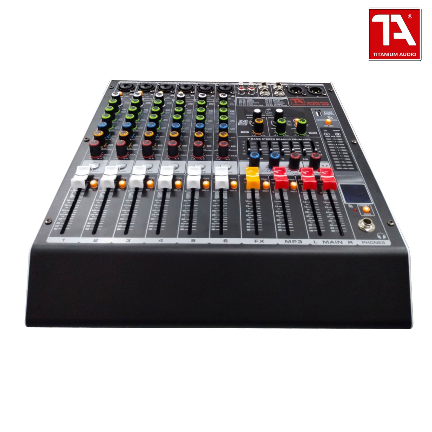 Titanium Audio Powered Mixer Curved 60P / USB, Aux, Bluetooth / 600W RMS