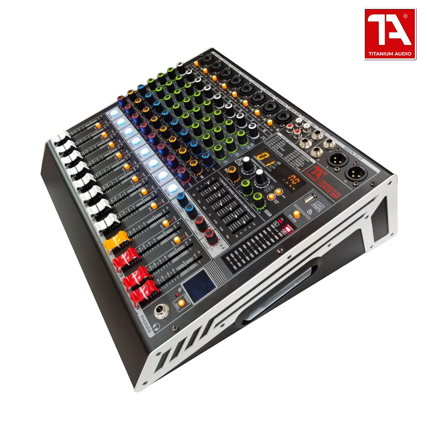 Titanium Audio Powered Mixer Curved 80P / USB, Aux, Bluetooth / 700W RMS