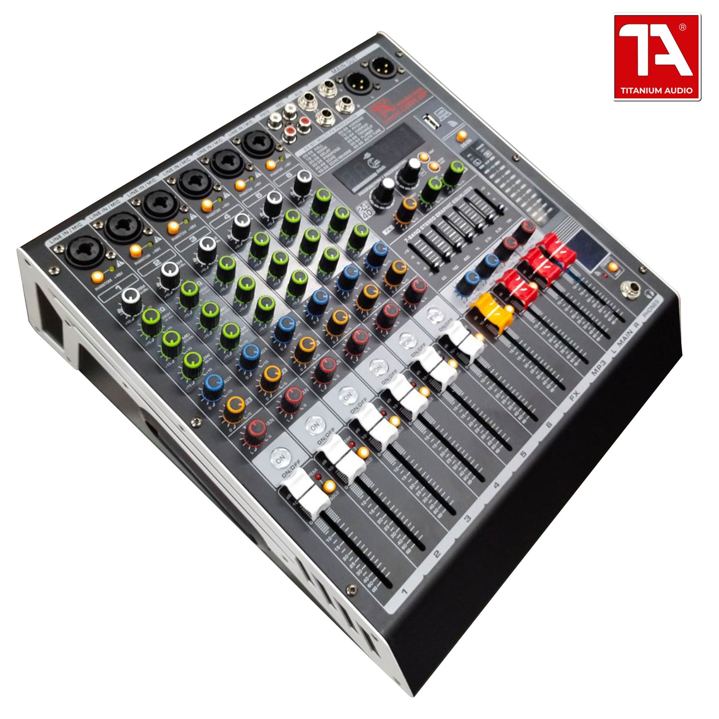 Titanium Audio Powered Mixer Curved 60P / USB, Aux, Bluetooth / 600W RMS