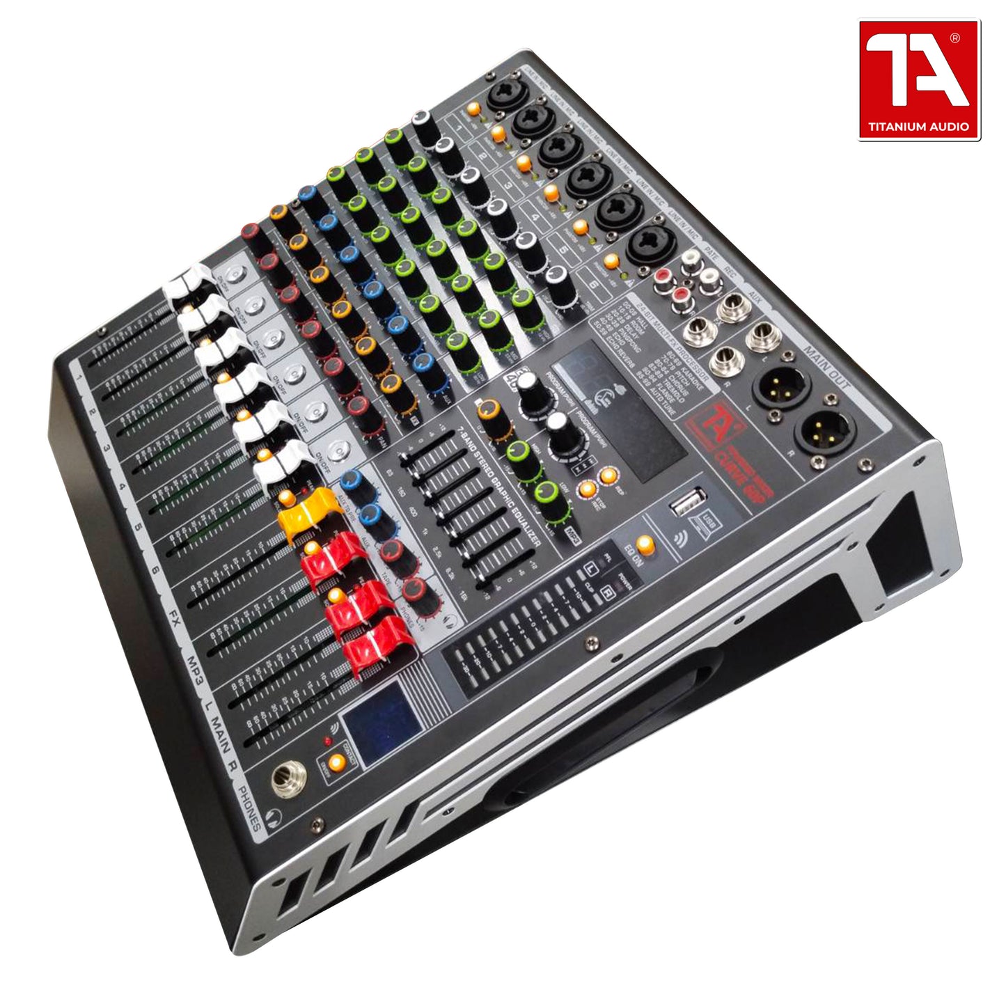 Titanium Audio Powered Mixer Curved 60P / USB, Aux, Bluetooth / 600W RMS