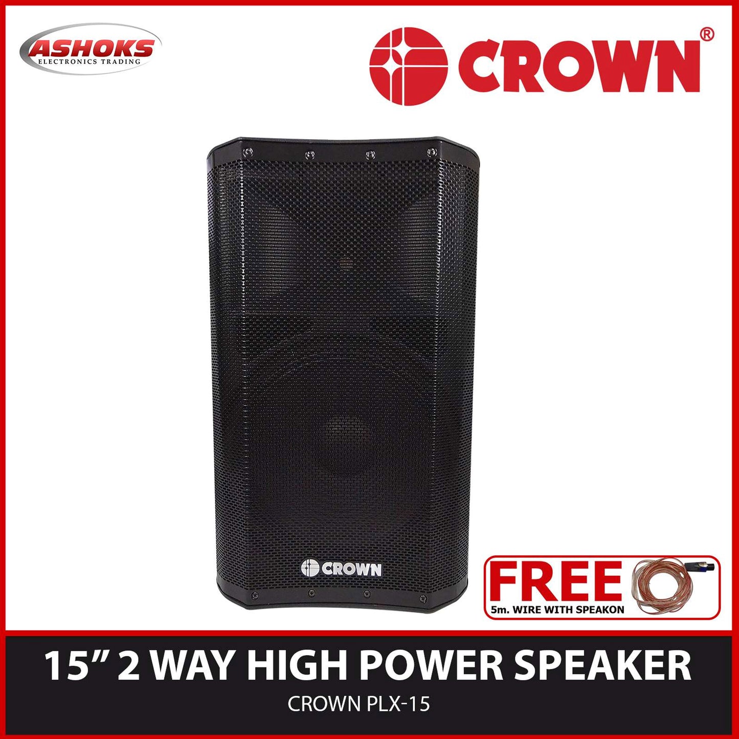 Crown PLX 15 Speaker / 2 WAY Professional / 15 inch Speaker
