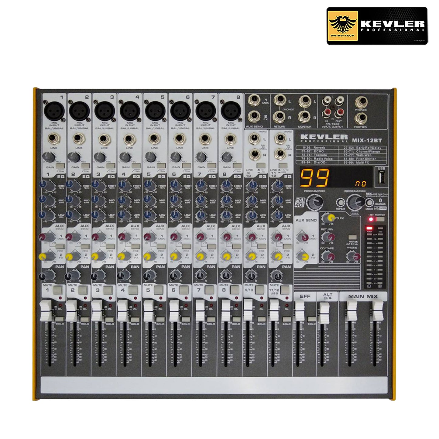 MIX-12BT Professional Mixer with 8 Channel Input