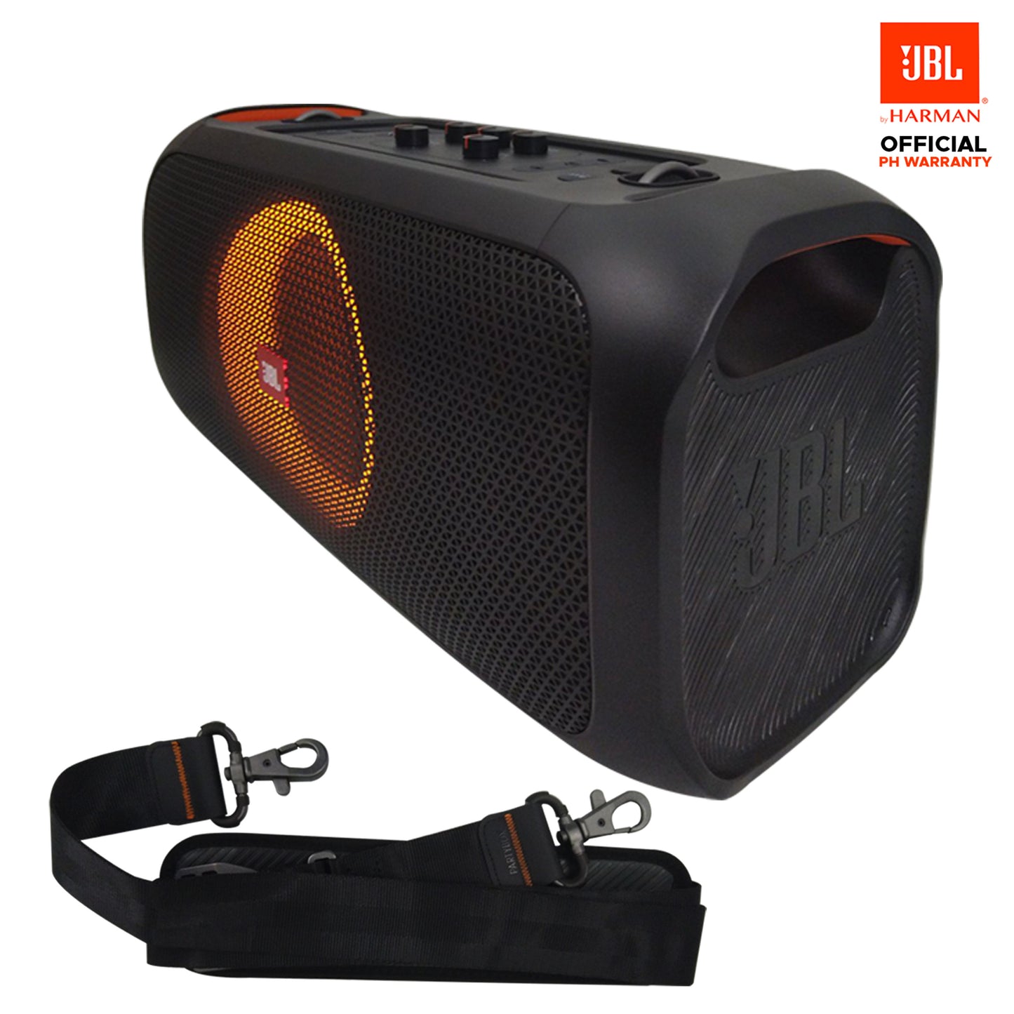 JBL Party Box On the Go Speaker / Portable party speaker with built-in lights and wireless mic / JBL