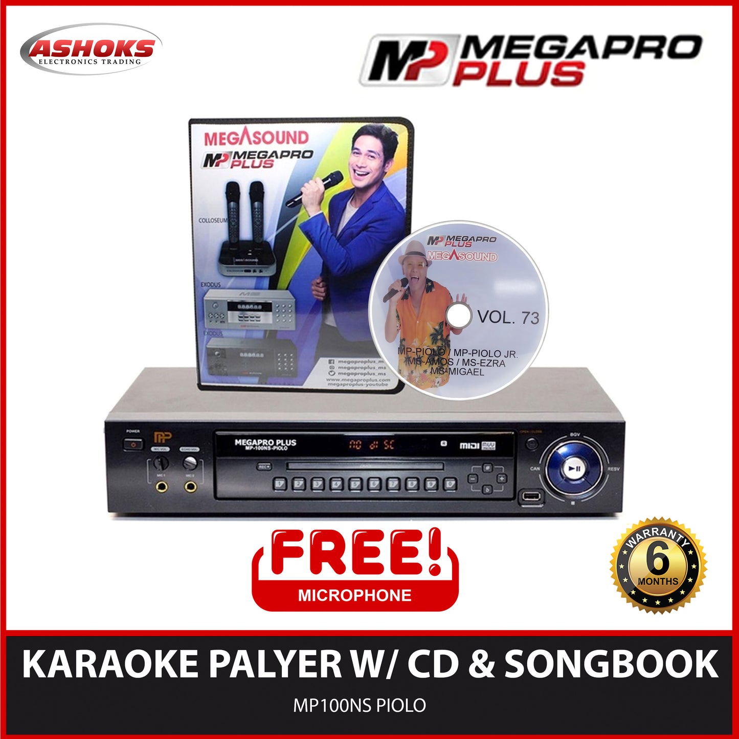 Megapro Plus MP 100NS Piolo Karaoke Player with Songbook and CD